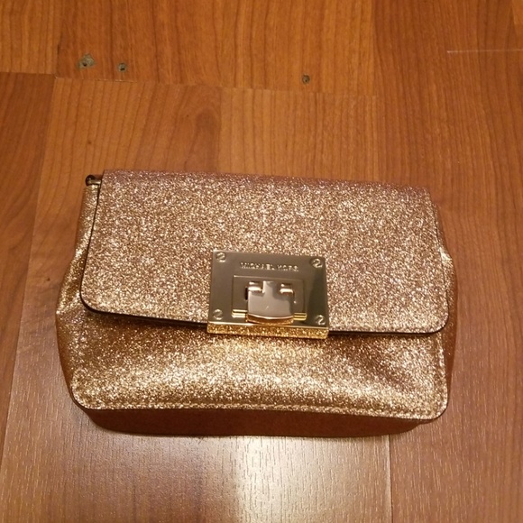 Michael Kors Small Crossbody Glitter Gold Bag - Picture 1 of 3